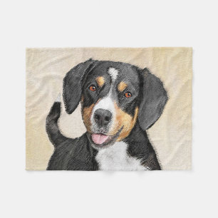 Entlebucher Mountain Dog Painting - Original Art Fleece Blanket