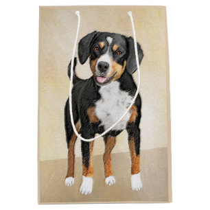 Entlebucher Mountain Dog Painting - Original Art Medium Gift Bag