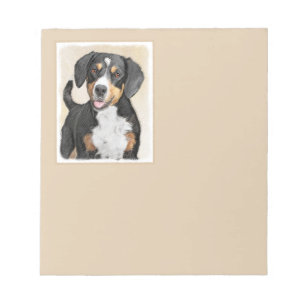 Entlebucher Mountain Dog Painting - Original Art Notepad