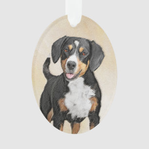 Entlebucher Mountain Dog Painting - Original Art Ornament