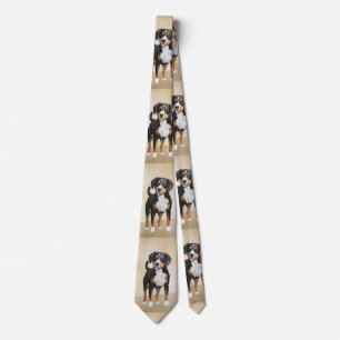 Entlebucher Mountain Dog Painting - Original Art Tie