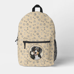 Entlebucher Mountain Dog Painting Original Dog Art Printed Backpack
