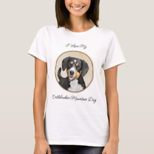 Entlebucher Mountain Dog Painting Original Dog Art T-Shirt