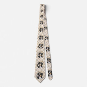 Entlebucher Mountain Dog Painting Original Dog Art Tie
