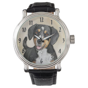 Entlebucher Mountain Dog Painting Original Dog Art Watch
