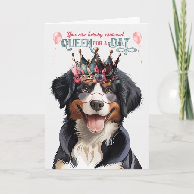 Entlebucher Mountain Dog Queen Funny Birthday Card (Front)