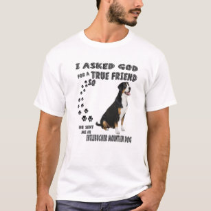 Entlebucher Mountain Dog Saying Mum Dad Print, Sen T-Shirt