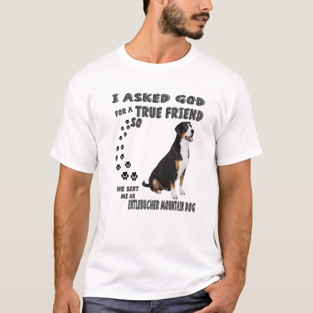 Entlebucher Mountain Dog Saying Mum Dad Print, Sen T-Shirt (Front)