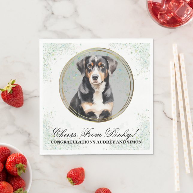 Entlebucher Mountain Dog Wedding Photo Napkins (Insitu)