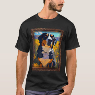 Entlebucher Mountain Painting Sunflower Flower Mom T-Shirt