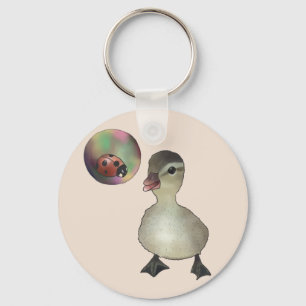 Entlein mit Seifenblase Key Ring