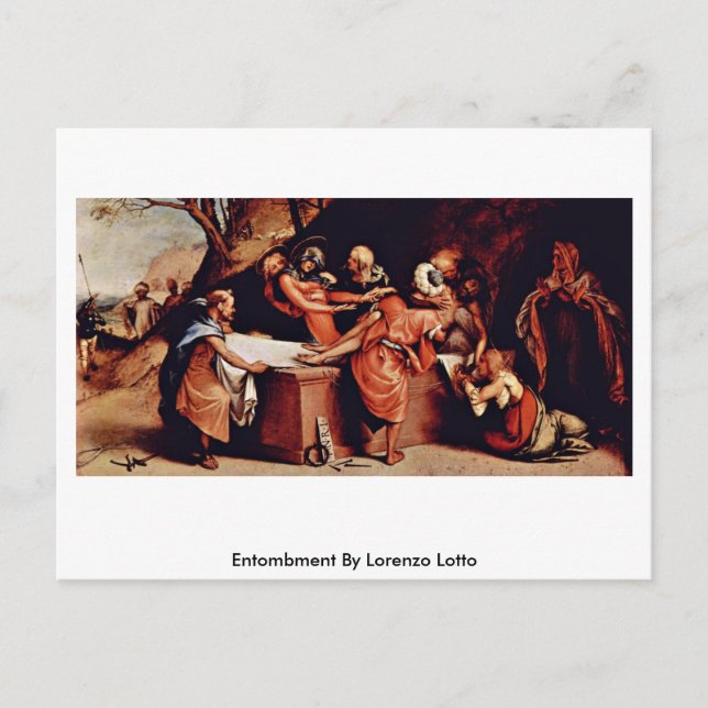 Entombment By Lorenzo Lotto Postcard (Front)