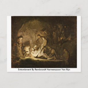 Entombment By Rembrandt Harmenszoon Van Rijn Postcard