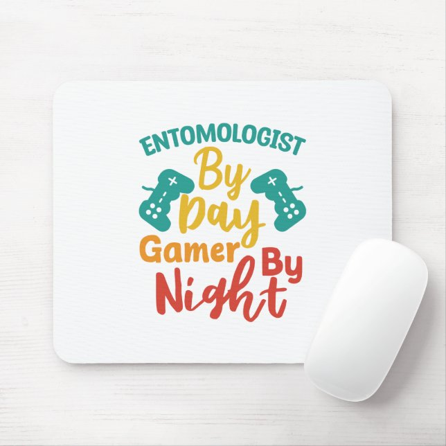 Entomologist By Day Gamer By Night Mouse Pad (With Mouse)