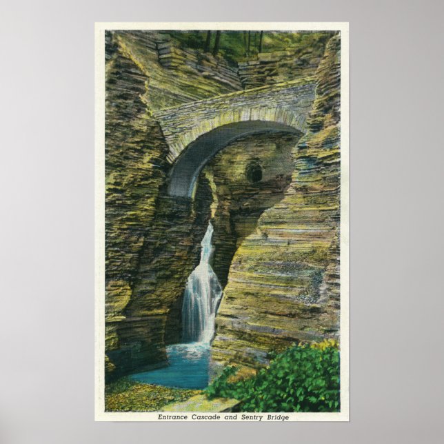 Entrance Cascade and Sentry Bridge View Poster (Front)