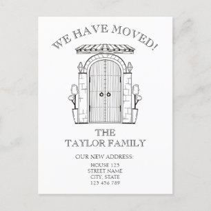 Entrance door new home moving announcement