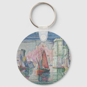 Entrance of La Rochelle Harbor, Paul Signac Key Ring