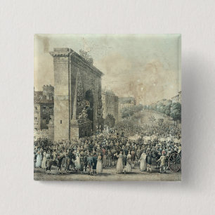 Entrance of Louis XVIII  through Porte 15 Cm Square Badge