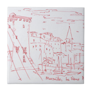 Entrance of the Old Port   Marseille, France Ceramic Tile