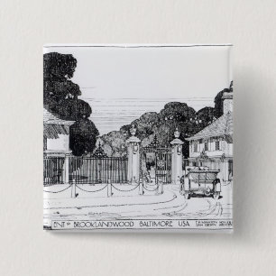 Entrance to Brooklandwood, Baltimore, USA, from Th 15 Cm Square Badge