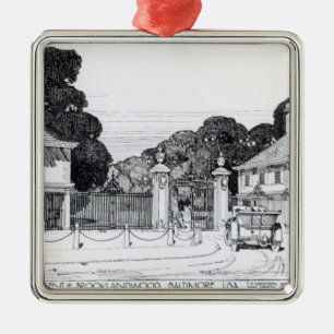 Entrance to Brooklandwood, Baltimore, USA, from Th Metal Ornament