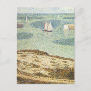 Entrance to Harbour by Georges Seurat, Vintage Art Postcard