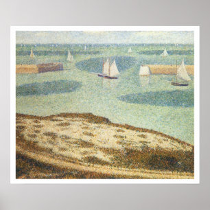 Entrance to Harbour by Georges Seurat, Vintage Art Poster