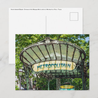 Entrance to Metro station at Montmartre - Paris Postcard