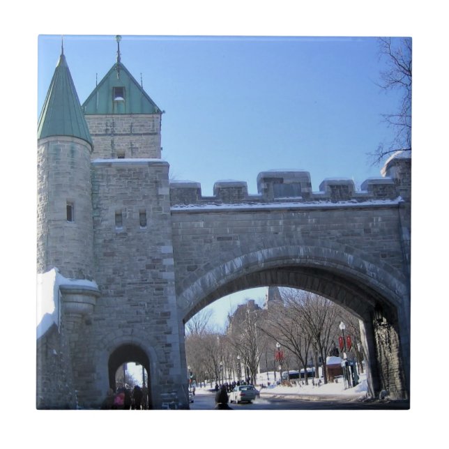 Entrance to Old Quebec City, Quebec, Canada Ceramic Tile (Front)
