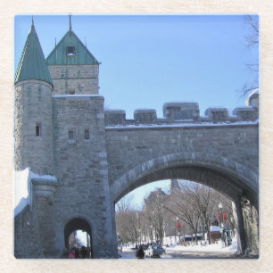 Entrance to Old Quebec City, Quebec, Canada Glass Coaster