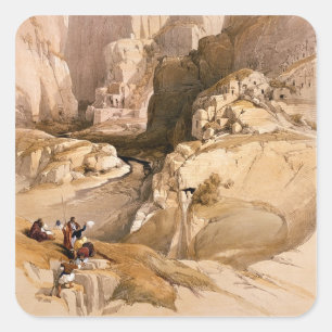 Entrance to Petra, March 10th 1839, plate 98 from Square Sticker