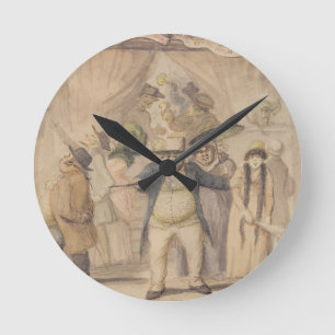 Entrance to Pidcock's Exhibition Tent at a Fair (p Round Clock