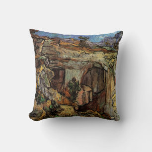Entrance to Quarry, Saint-Remy by Vincent van Gogh Cushion