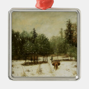Entrance to the Forest in Winter Metal Tree Decoration