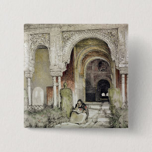 Entrance to the Hall of the Two Sisters (Sala de l 15 Cm Square Badge