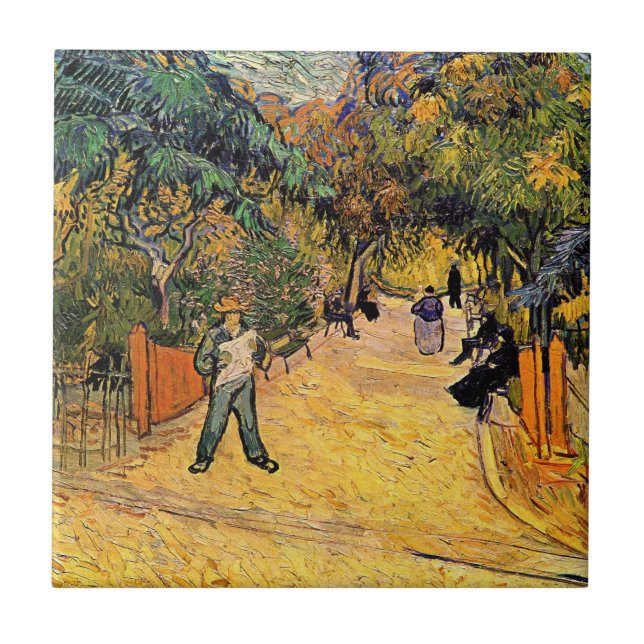 Entrance to the Public Park by Vincent van Gogh Ceramic Tile (Front)
