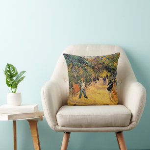 Entrance to the Public Park by Vincent van Gogh Cushion