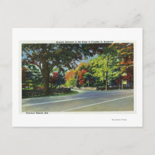 Entrance View to FDR's House Postcard