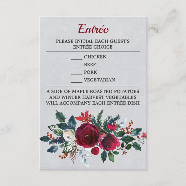 Entrée Choice Enclosure Card - Sue Bray (Front)