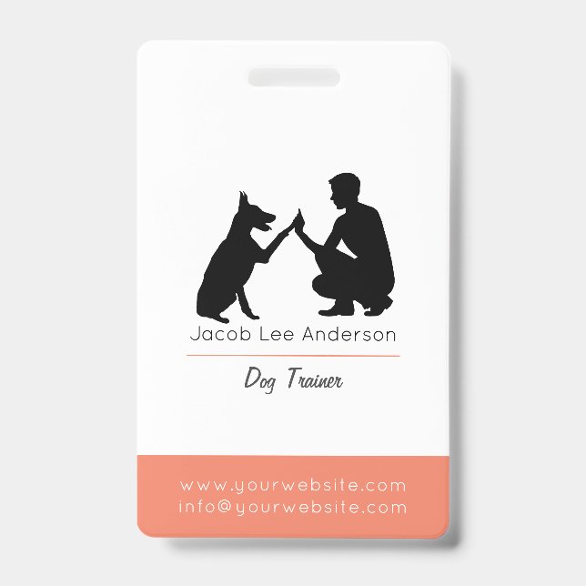 Entrenador de perros ID badge (Front)