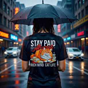 Entrepreneur Boss Babe Cat – Stay Paid Rich Mind T-Shirt