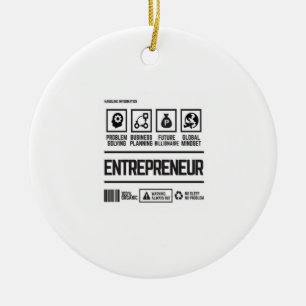 entrepreneur ceramic ornament