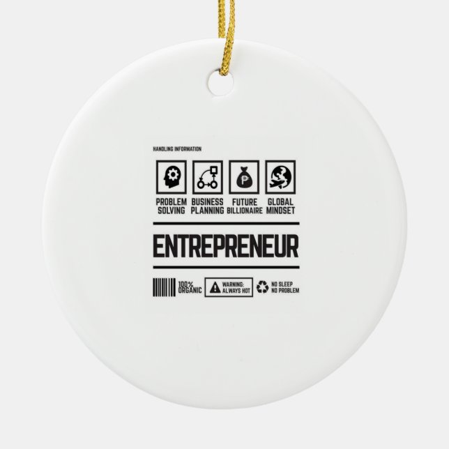 entrepreneur ceramic ornament (Front)