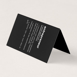 Entrepreneur Definition Funny Business Owner Gift Card