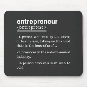 Entrepreneur Definition Funny Business Owner Gift Mouse Pad