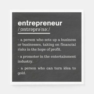 Entrepreneur Definition Funny Business Owner Gift Napkin