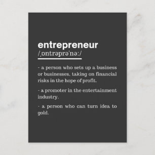 Entrepreneur Definition Funny Business Owner Gift Postcard
