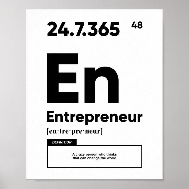 Entrepreneur Definition | Motivational  Poster (Front)