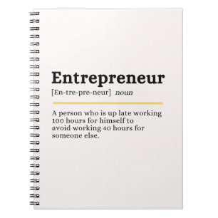 Entrepreneur Noun Definition Motivational Business Notebook