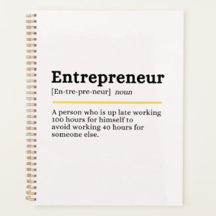 Entrepreneur Noun Definition Motivational Business Planner